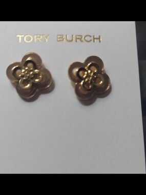 Tory Burch Gold Flower Stud Earrings